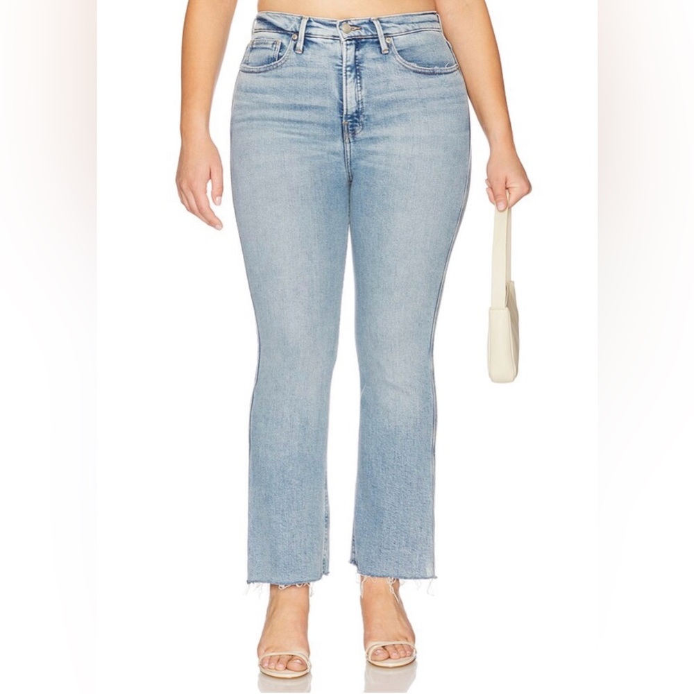 GOOD AMERICAN Good Legs Crop Mini Boot Jeans
